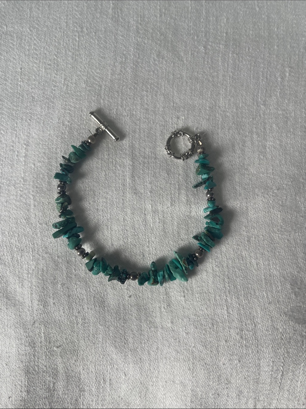 Turquoise Chip Bead Bracelet with Toggle Clasp - Women Jewelry
